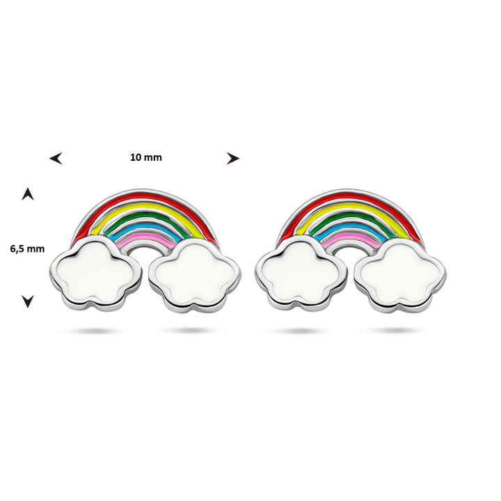 Ohrstecker Regenbogen Silber rhodiniert