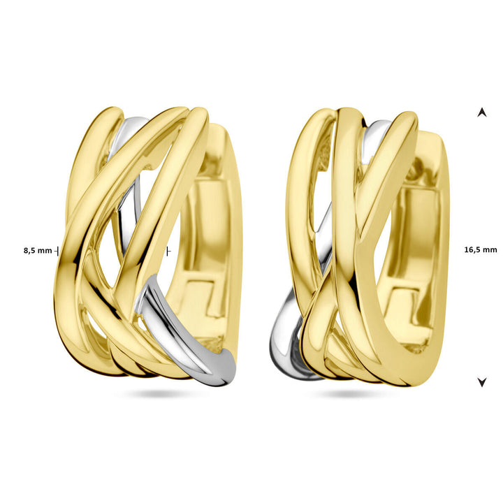 Ohrhänger 14K Bicolor-Gold gelb/weiß