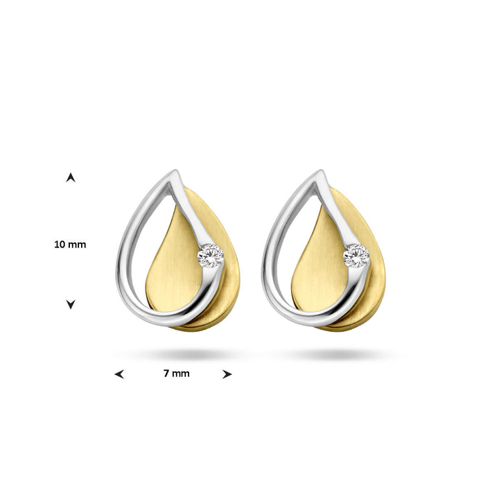 Ohrstecker Diamant 0,03ct (2x 0,015ct) h si 14K Bicolor Gold gelb/weiß