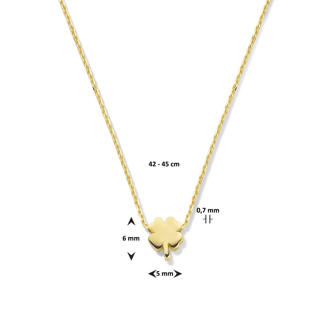 Gold Damenhalskette Kleeblatt 14K