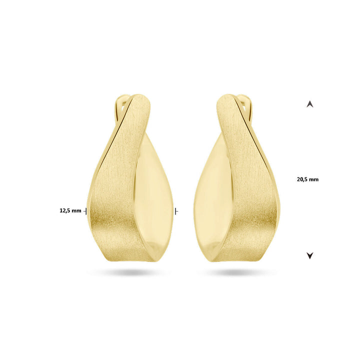 Pop-up-Ohrringe Poly/Matt 14K Gelbgold