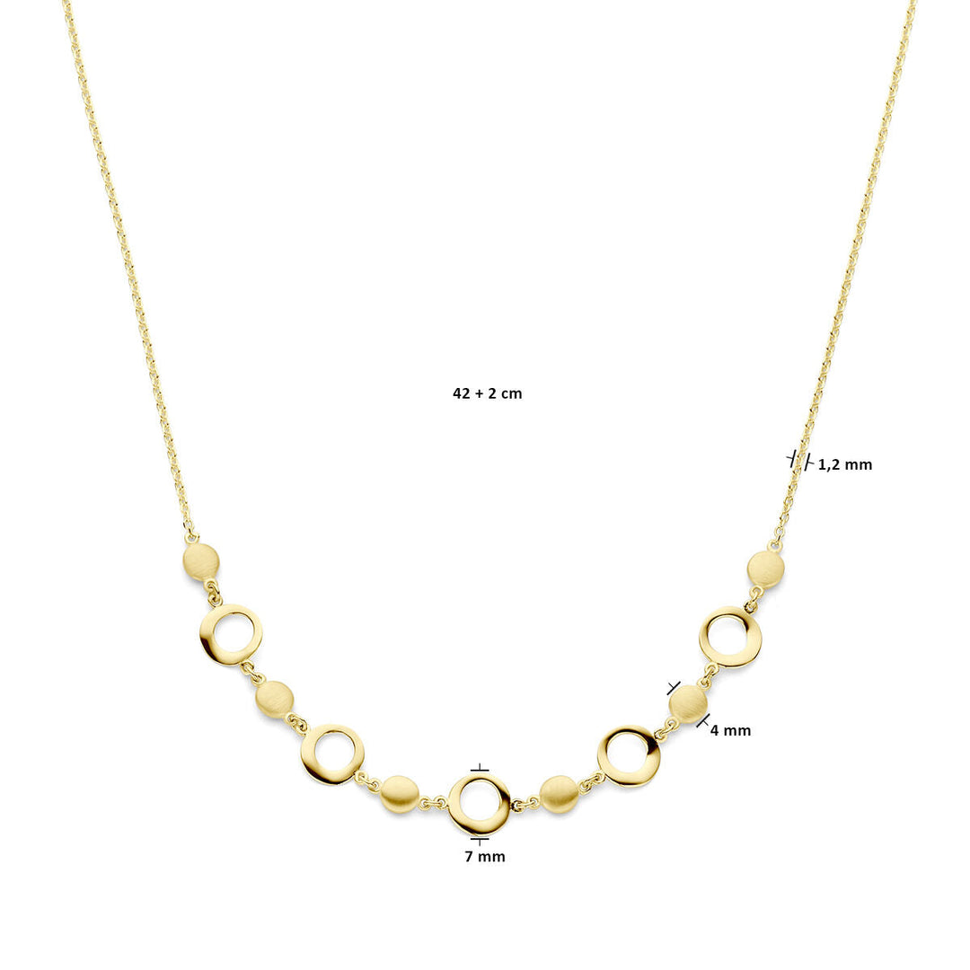 Halskette 42 + 2 cm poly/matt 14K Gelbgold