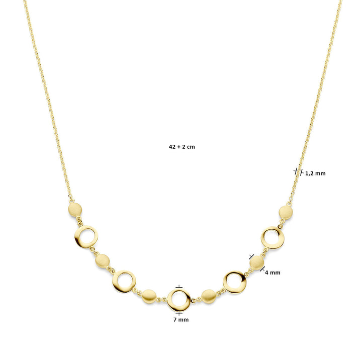 Halskette 42 + 2 cm poly/matt 14K Gelbgold