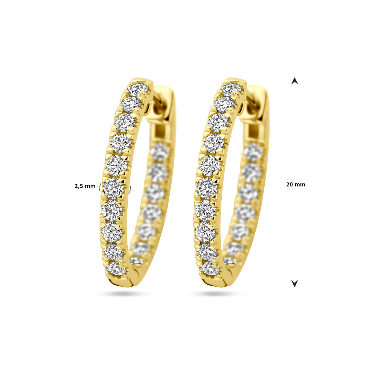 Ohrhänger, Lab-grown-Diamant, 0,96 ct (2 x 0,48 ct), H SI, 14 K Gelbgold