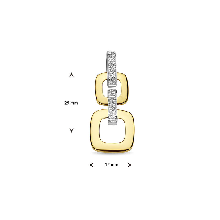 Anhänger-Gliederdiamant 0,13 ct h si 14K Bicolor-Gold gelb/weiß