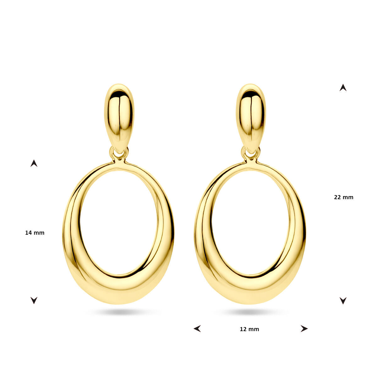 Point Zero Ohrringe 14K Gelbgold