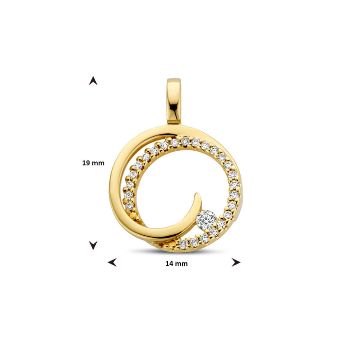Anhänger runder Diamant 0,13 ct h SI 14K Gelbgold