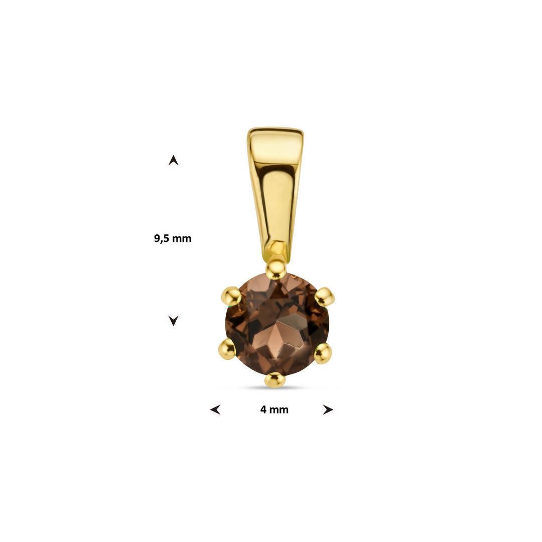 Anhänger Rauchquarz 14K Gelbgold