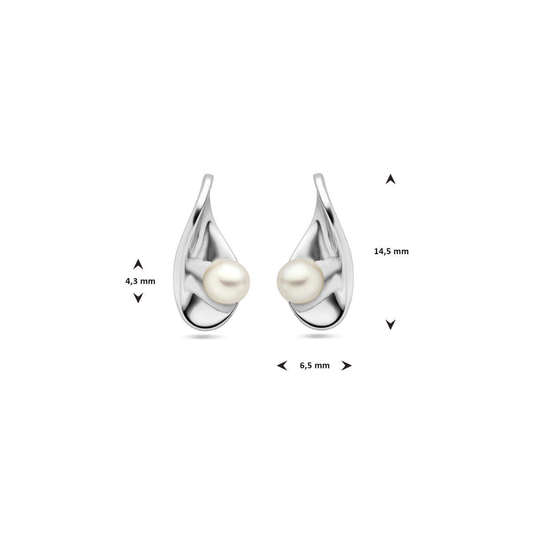 Ohrstecker Perlsilber rhodiniert