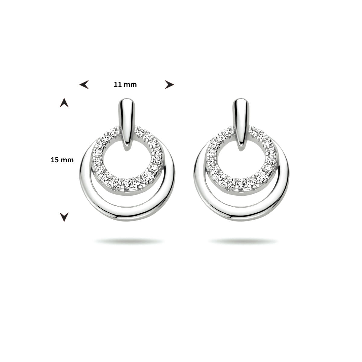 Ohrstecker Zirkonia Silber rhodiniert