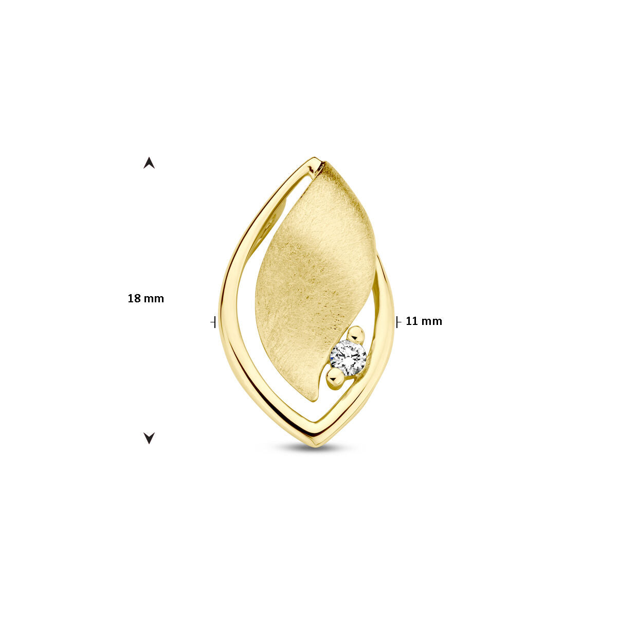 Anhänger poliert/matt Diamant 0,04 ct h SI 14 K Gelbgold