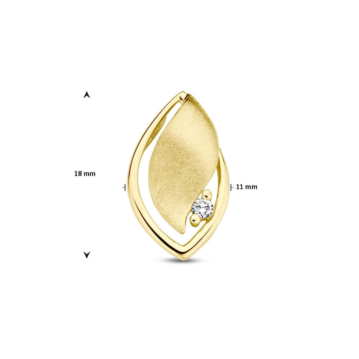 Anhänger poliert/matt Diamant 0,04 ct h SI 14 K Gelbgold
