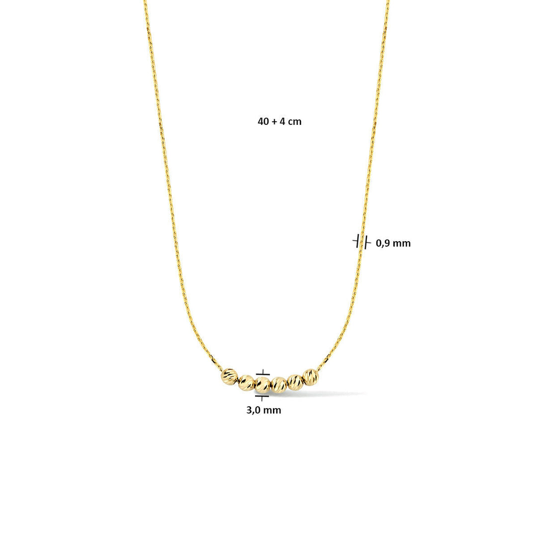Halskette Kugeln diamantiert 0,9 mm 40 + 4 cm 14K Gelbgold
