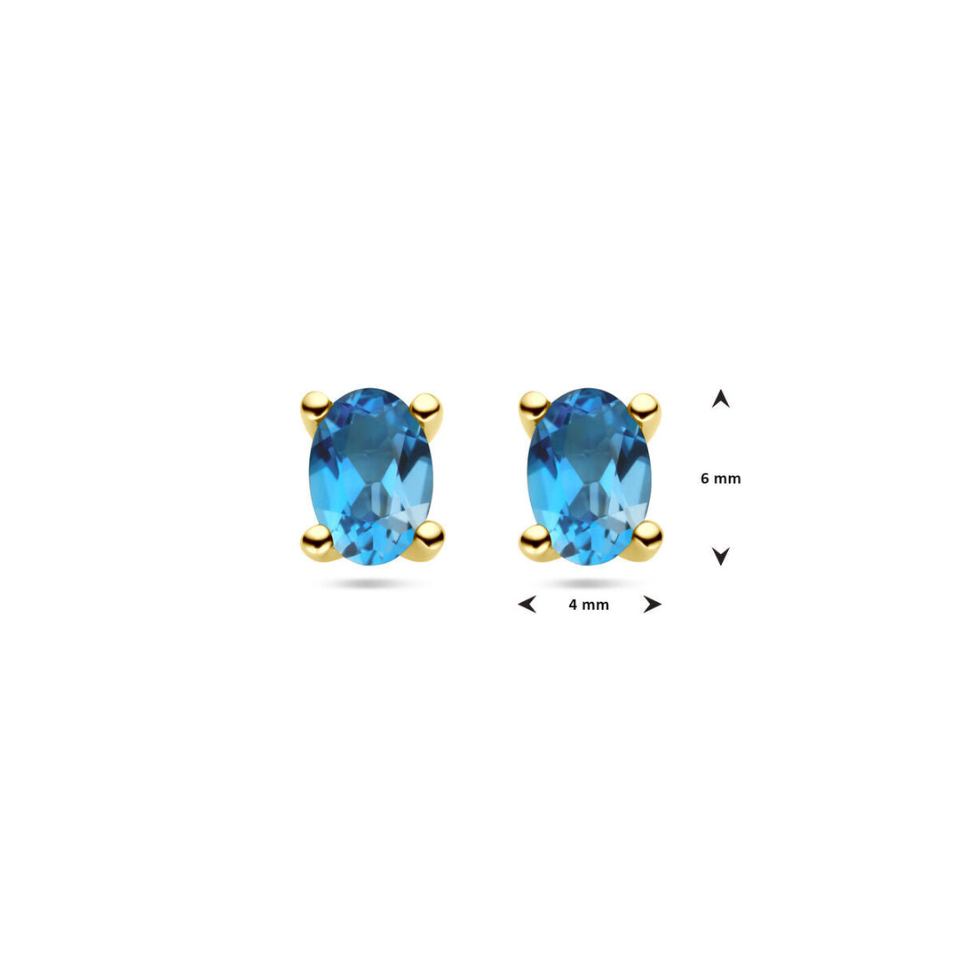 Ohrstecker London Blue Topas 14K Gelbgold