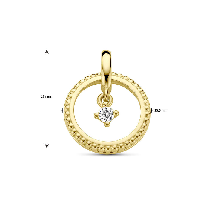 Anhänger Kreis Diamant 0,06 ct H SI 14 K Gelbgold