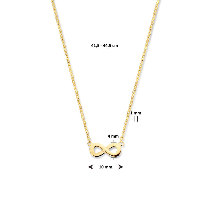 Halskette Unendlichkeit 41,5 - 44,5 cm 14K Gelbgold