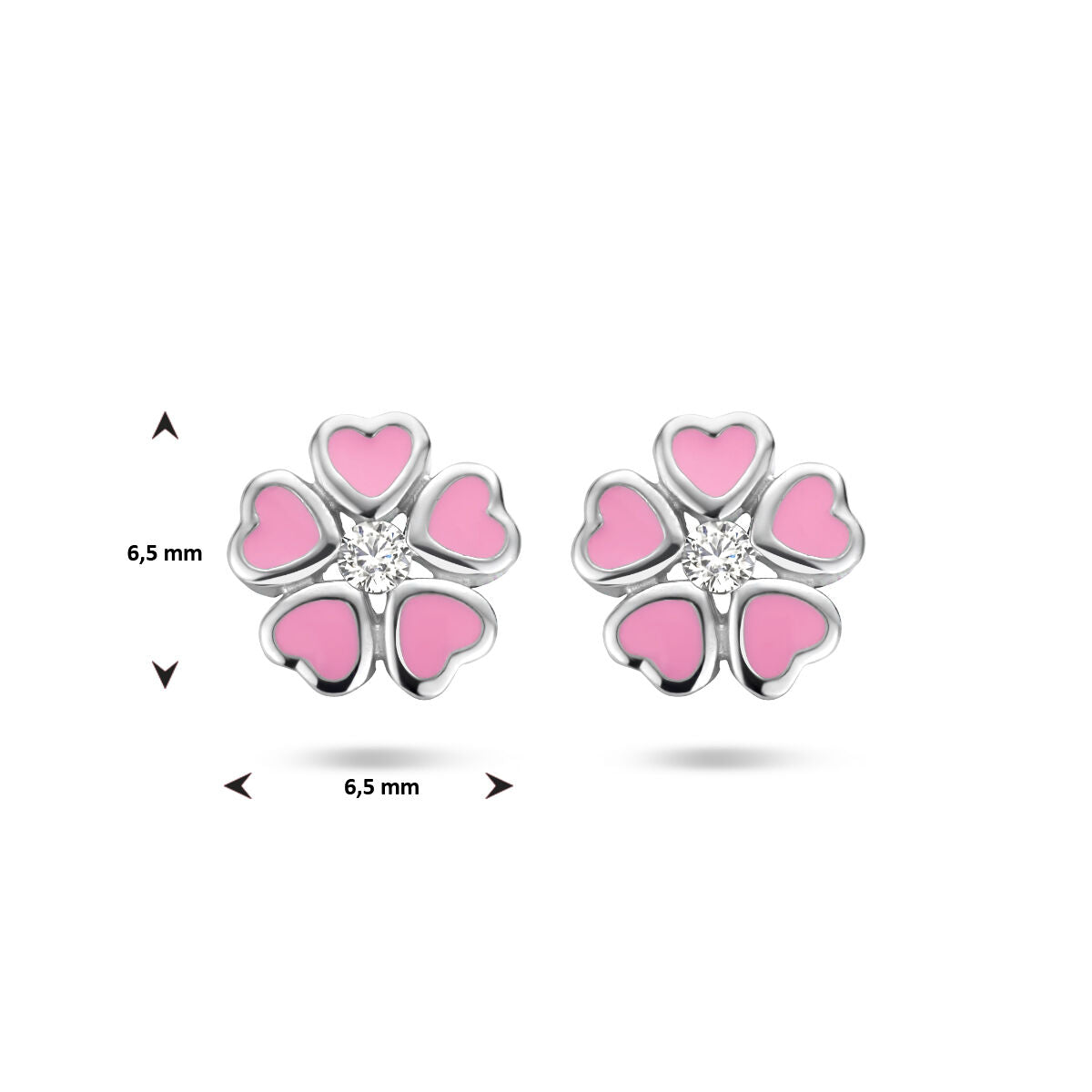 Ohrstecker Blume Zirkonia Silber rhodiniert