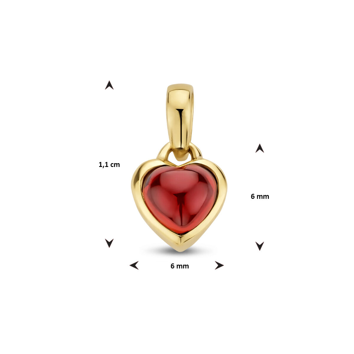 Anhänger Herz Granat 14K Gelbgold