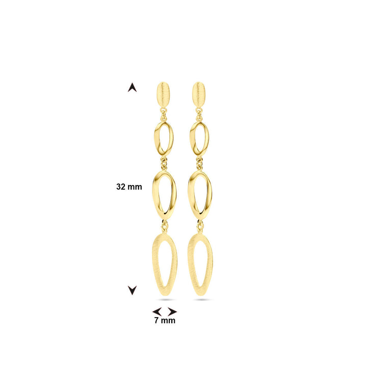 Ohrringe poliert/matt 14K Gelbgold