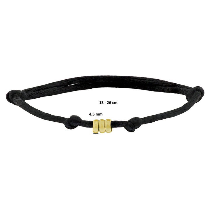 Armband satiniert 14K Gold mit Kautschuk/Nylon/Leder