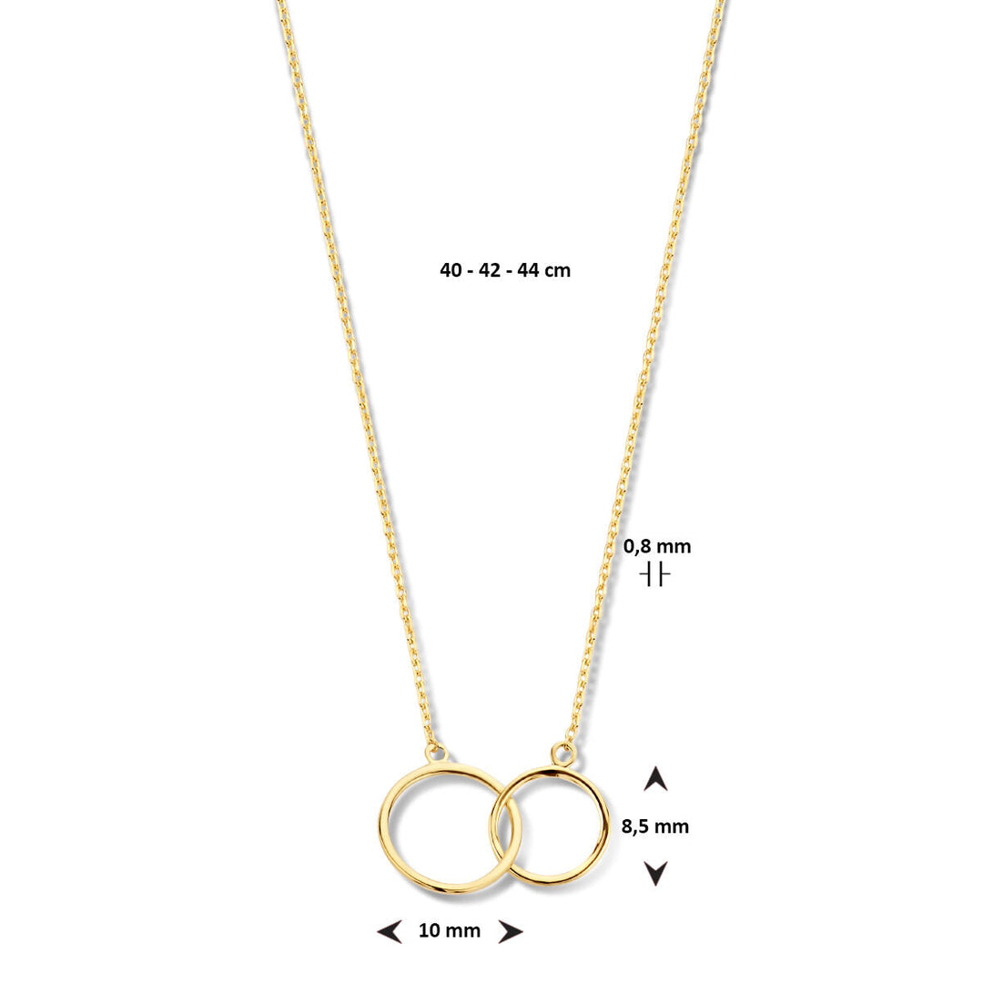 Gold Damenhalskette Kreise 14K