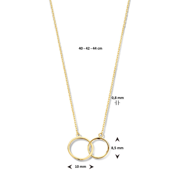 Gold Damenhalskette Kreise 14K