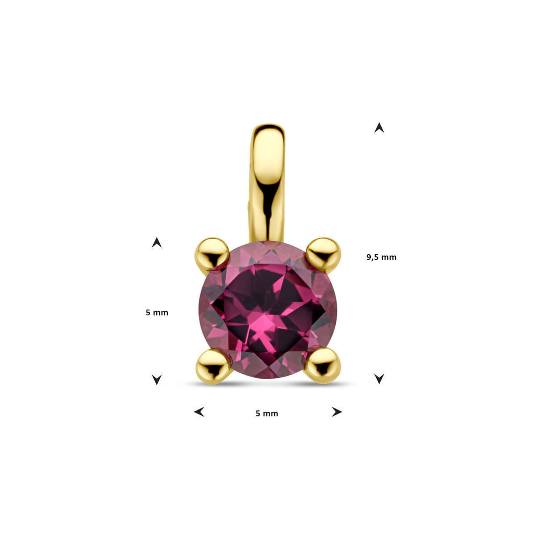 Anhänger rosa Rhodolit 14K Gelbgold