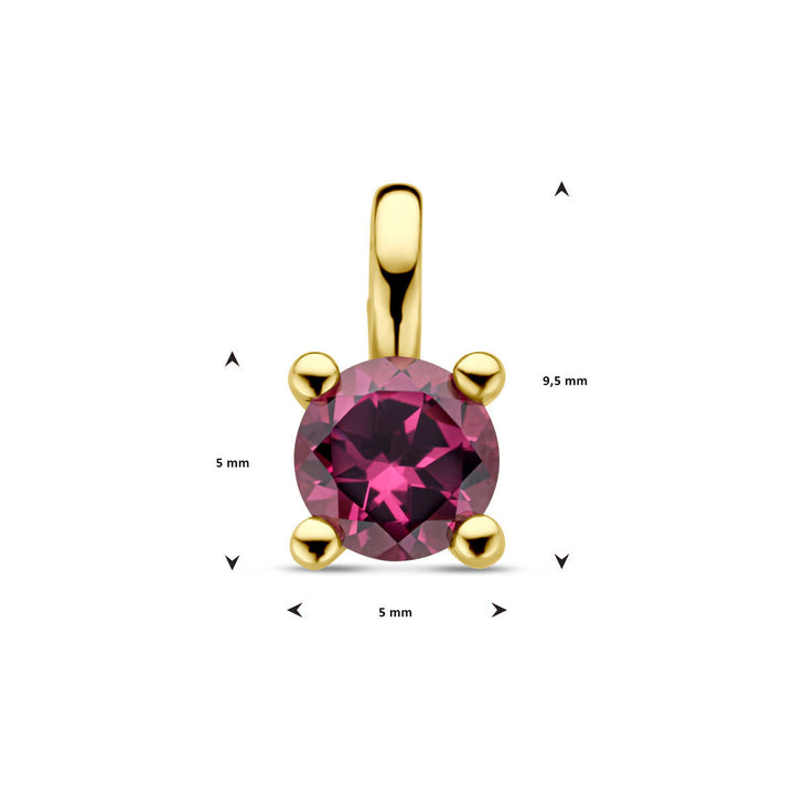 Anhänger rosa Rhodolit 14K Gelbgold