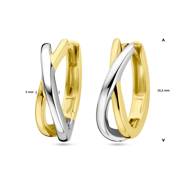 Ohrhänger 14K Bicolor-Gold gelb/weiß