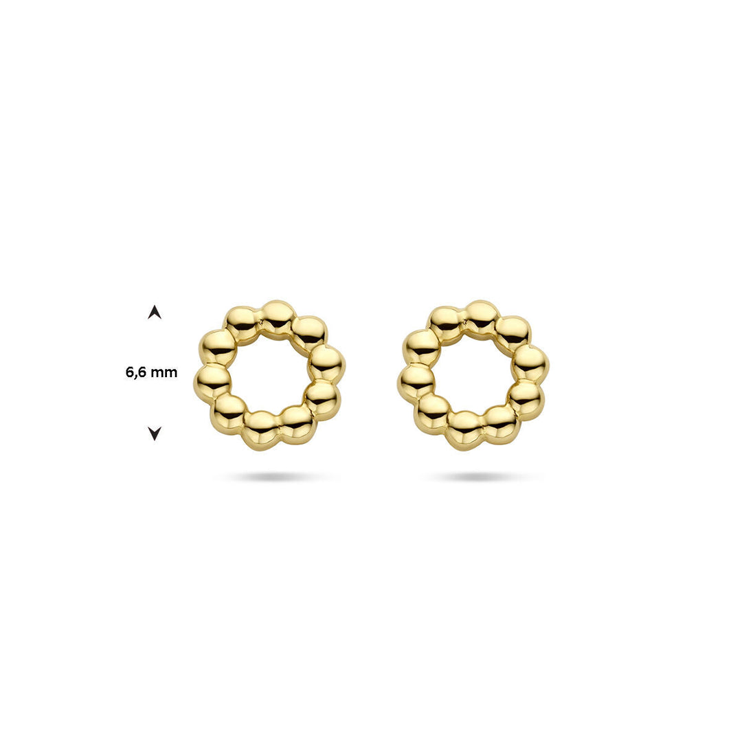 Ohrstecker Kreis Kugeln 14K Gelbgold
