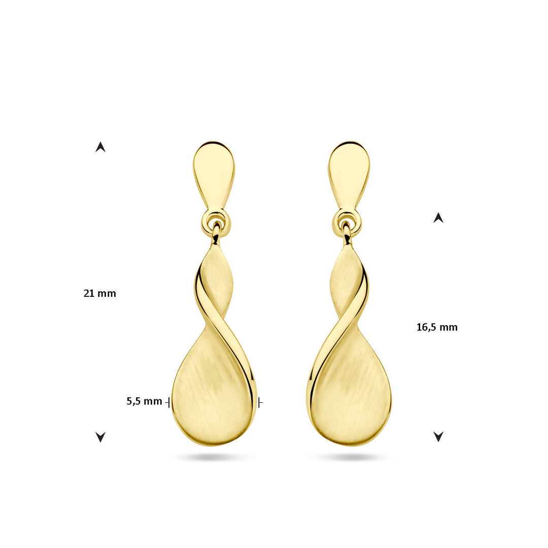 Ohrringe poliert/matt 14K Gelbgold