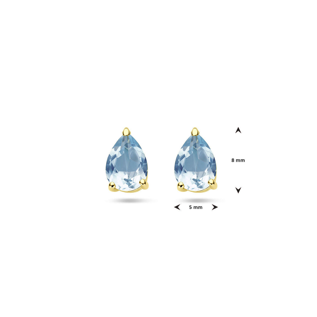Ohrstecker Blautopas 14K Gelbgold
