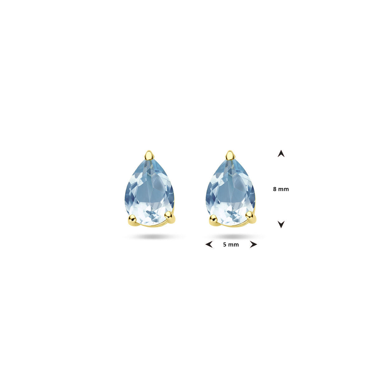 Ohrstecker Blautopas 14K Gelbgold