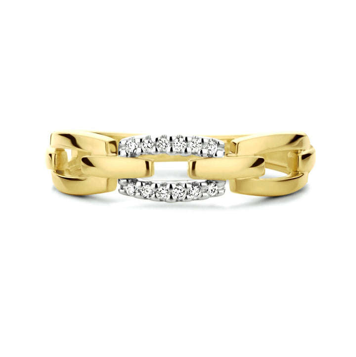 Ring-Gliederdiamant 0,05 ct h si 14K Bicolor-Gold gelb/weiß