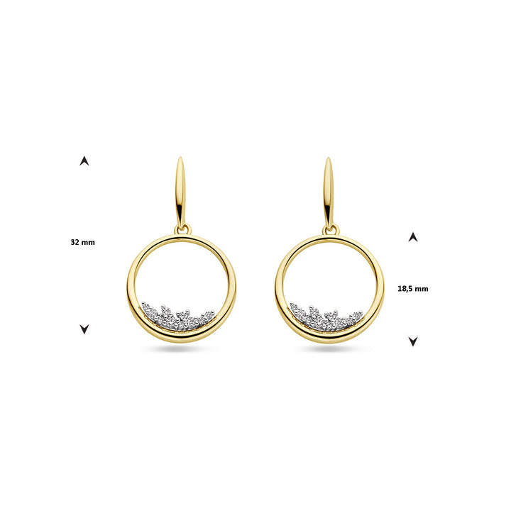 Ohrringe Kreis Diamant 0,23 ct (2x 0,115 ct) h si 14K Bicolor Gold gelb/weiß
