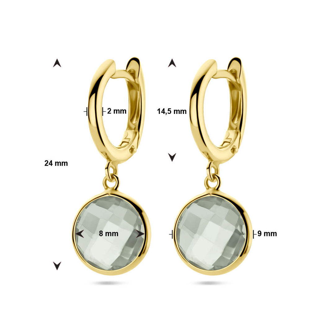 Ohrhänger grüner Amethyst 14K Gelbgold