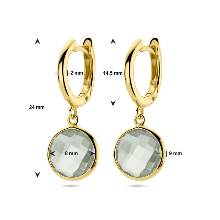 Ohrhänger grüner Amethyst 14K Gelbgold