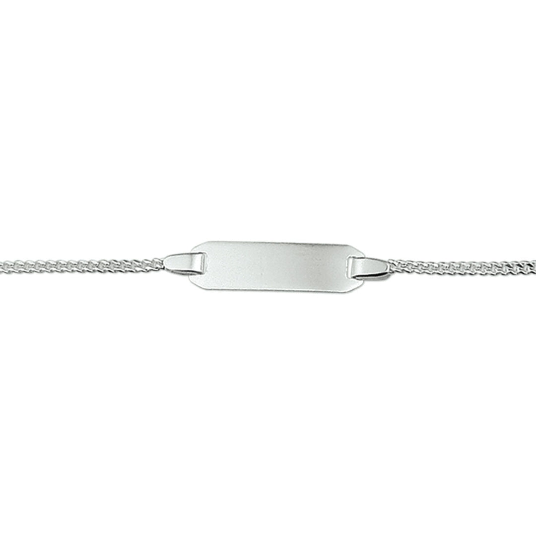 Gravierte Gourmette-Armband mit flacher Platte und feinem, geflochtenem Design