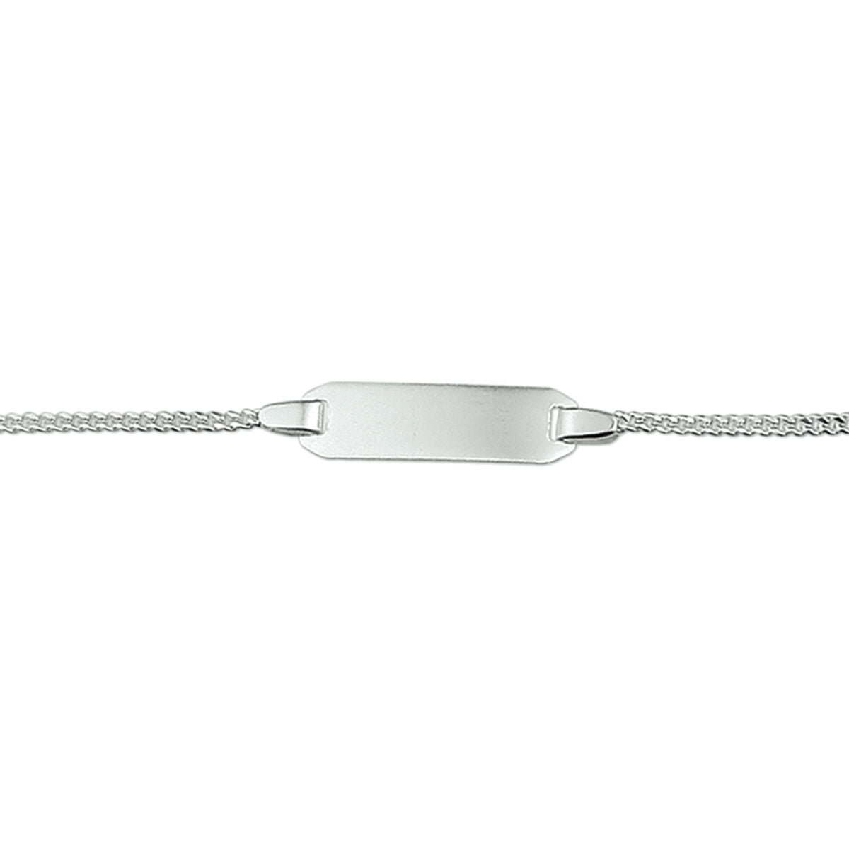 Gravierte Gourmette-Armband mit flacher Platte und feinem, geflochtenem Design