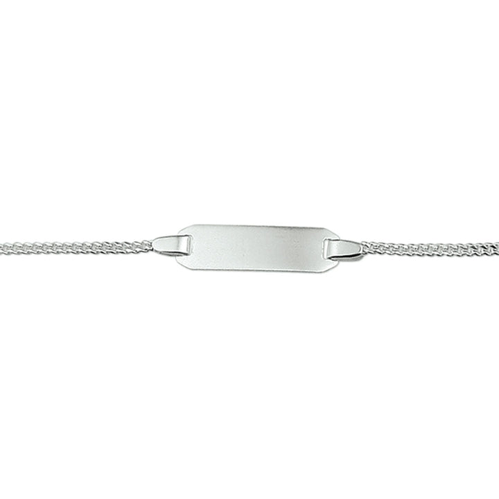 Gravierte Gourmette-Armband mit flacher Platte und feinem, geflochtenem Design