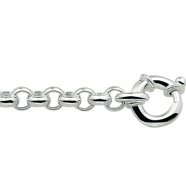 Armband Jasseron 7 mm mit großem Karabinerverschluss silberweiß