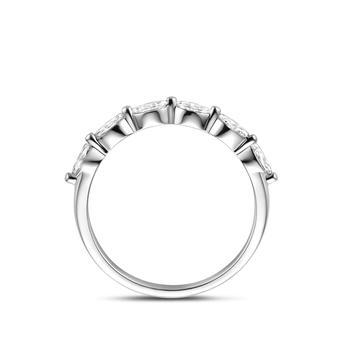 Damenring aus Silber mit Marquiseschliff Zirkonia – rhodiniertes 925er Silber