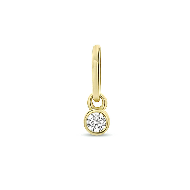 hanger rond zirkonia 14K geelgoud