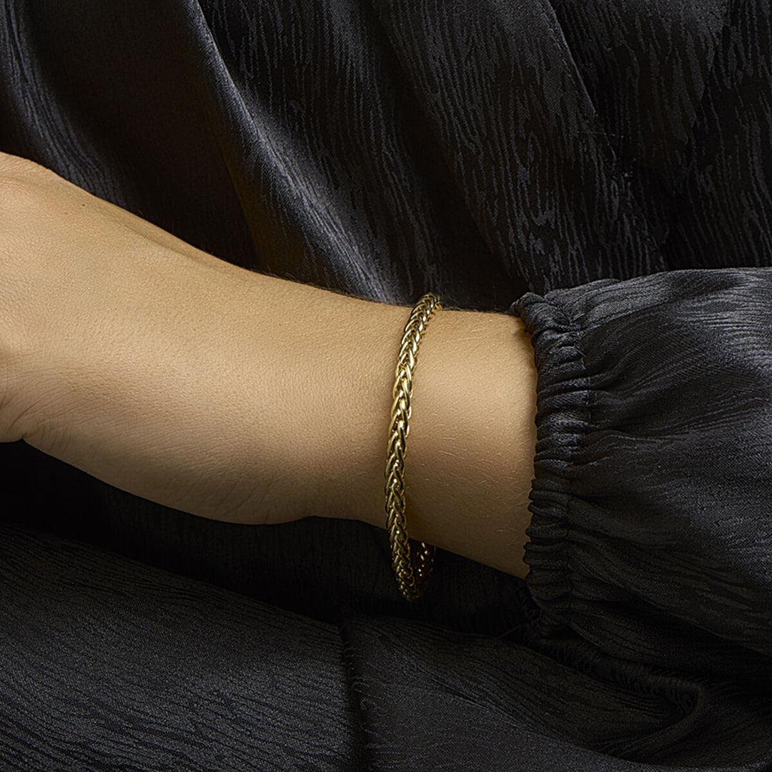 Armband Fuchsschwanz 4,0 mm 19 cm Zilgold (Gelbgold mit Silberkern)