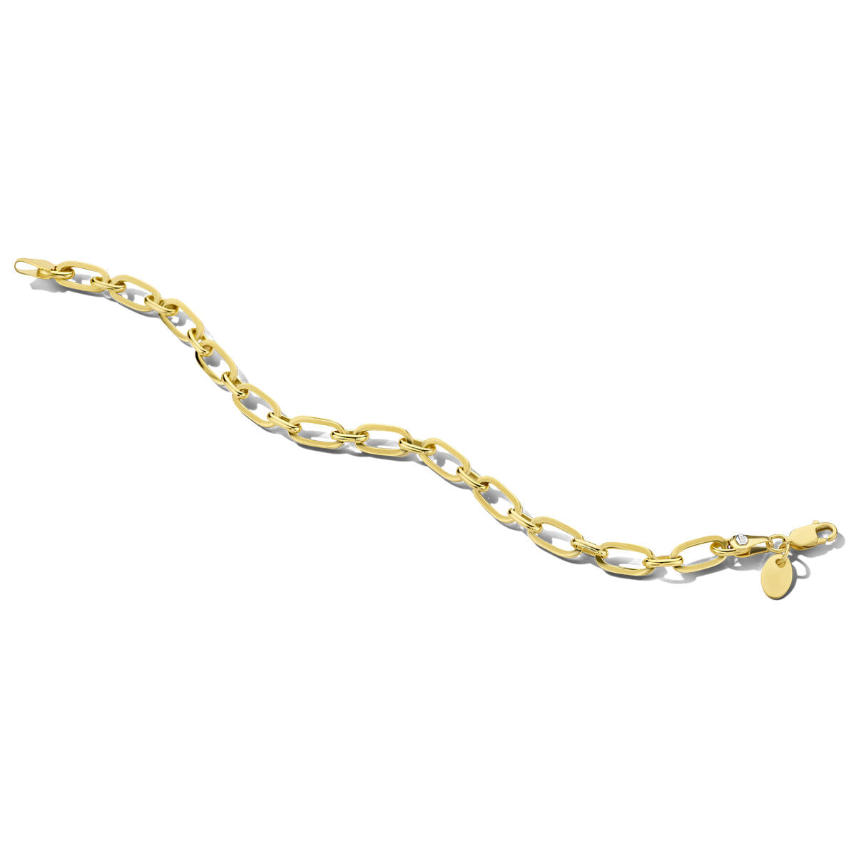 Armband aus Gelbgold mit silbernem Kern, 5,5 mm breit und 19 cm lang