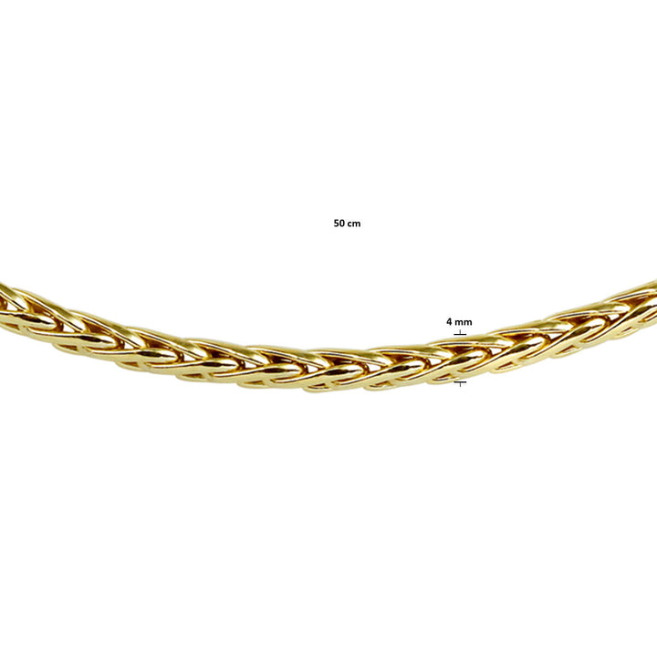 Fuchsschwanz-Halskette 4,0 mm Zilgold (Gelbgold mit Silberkern)