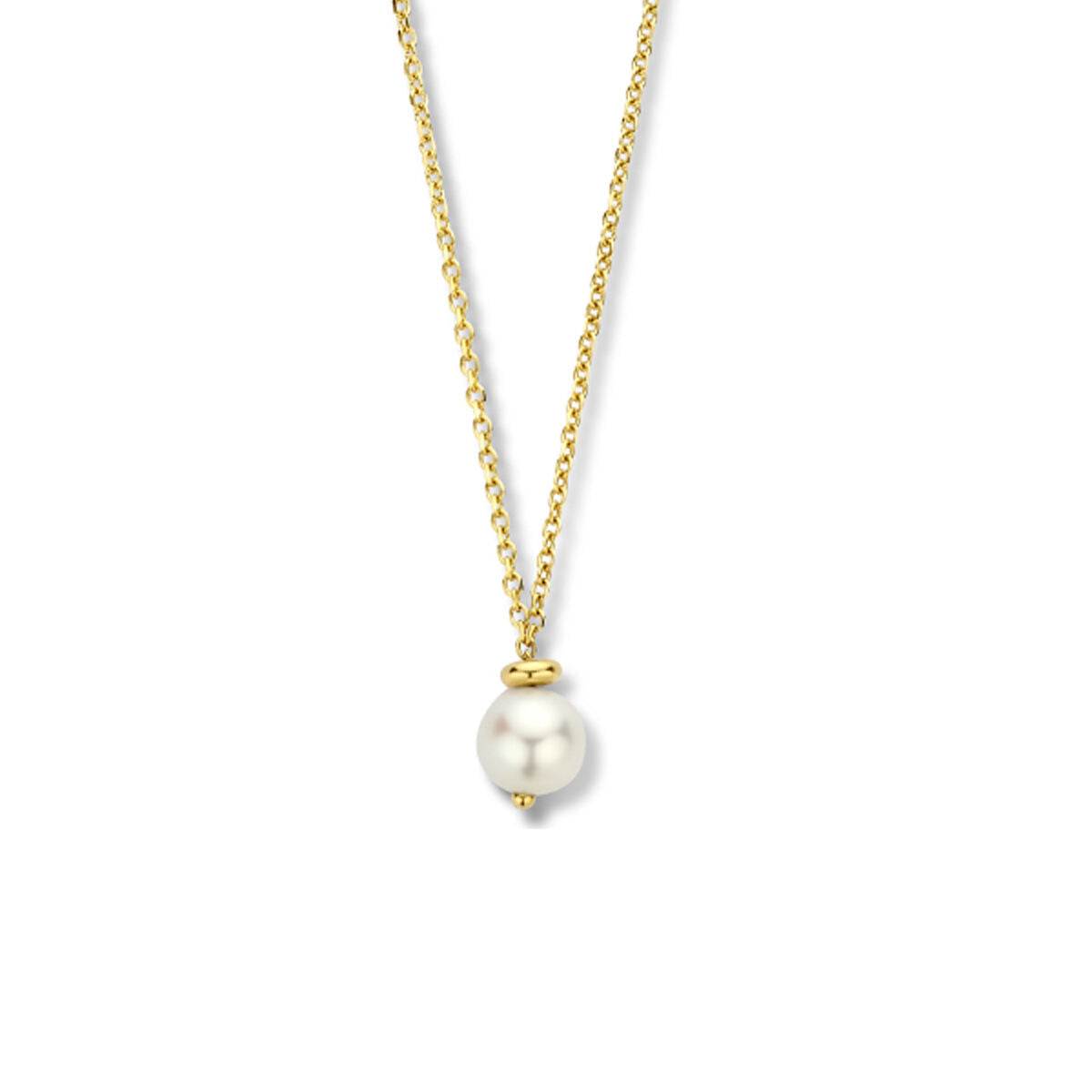 Gold Damenhalskette Perle 14K