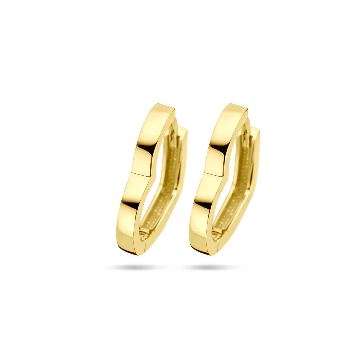 Klapp-Ohrringe in Herzform aus 14K Gelbgold mit polierter Oberfläche