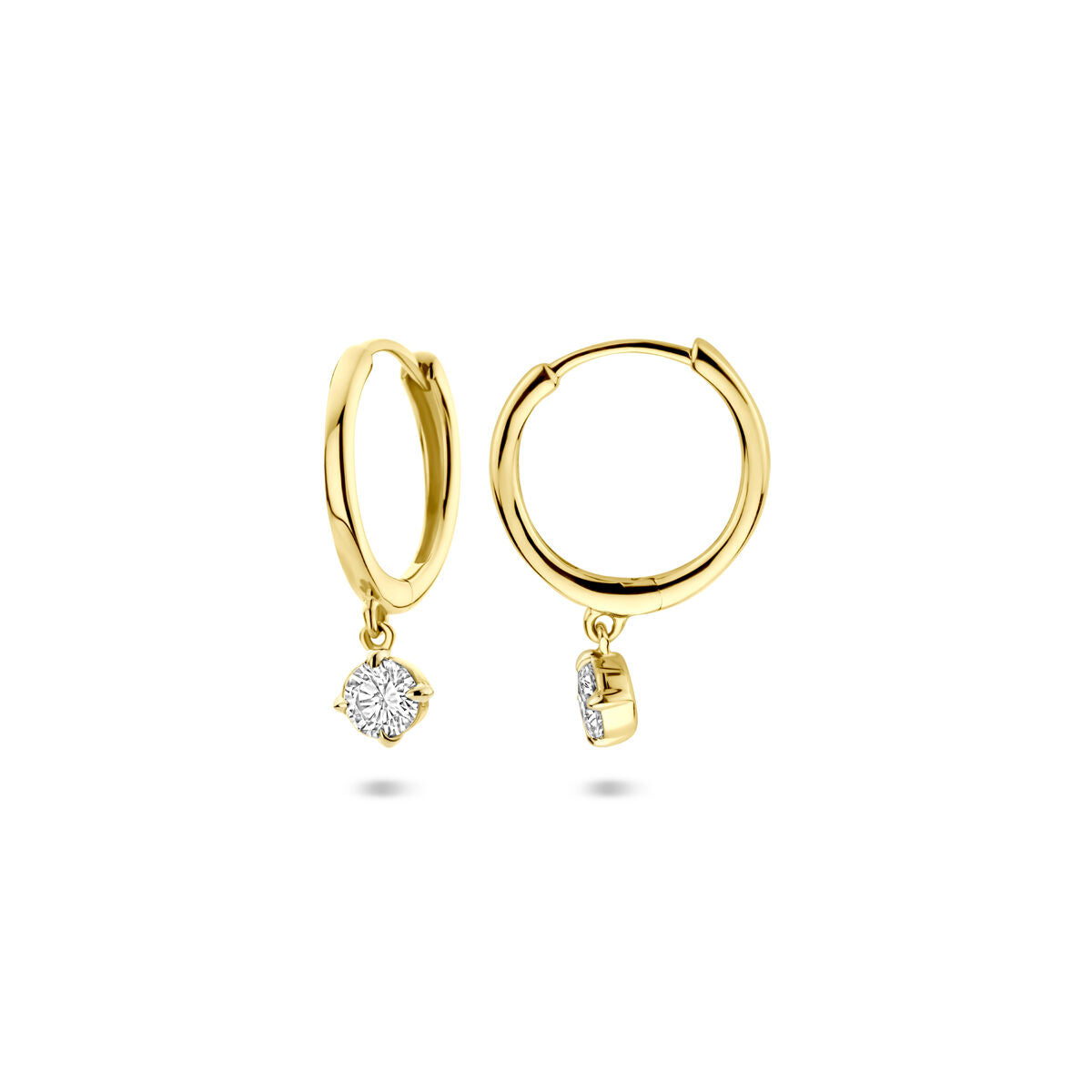 Creolen Lab Grown Diamant 0.25ct (2x 0.125ct) H SI 18 mm 14K Gelbgold