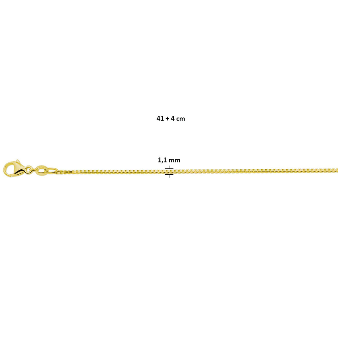 Halskette Venezianer 1,1 mm 41 + 4 cm 3 Mikron Silber vergoldet (gelb)